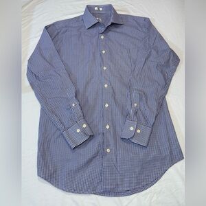 Peter Millar Navy Check Dress Shirt
